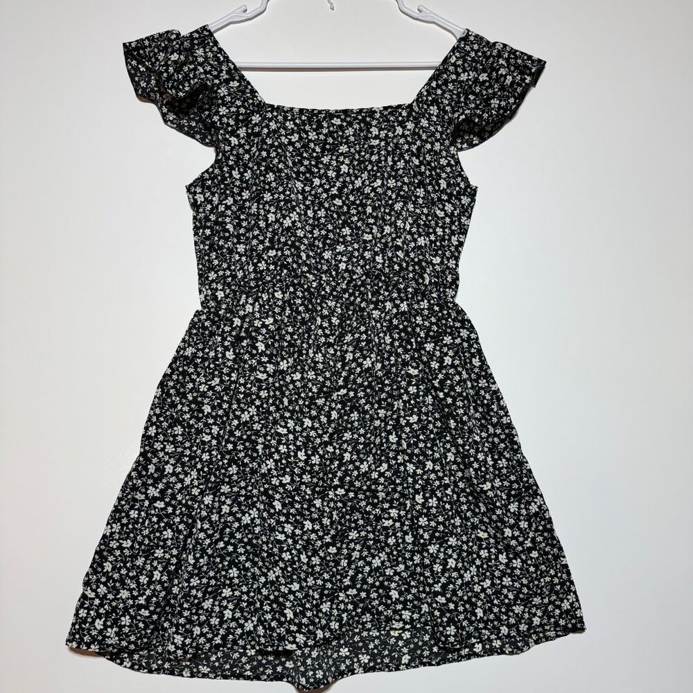 Shein Black & White Floral Mini Dress Size Medium - Picture 4 of 5